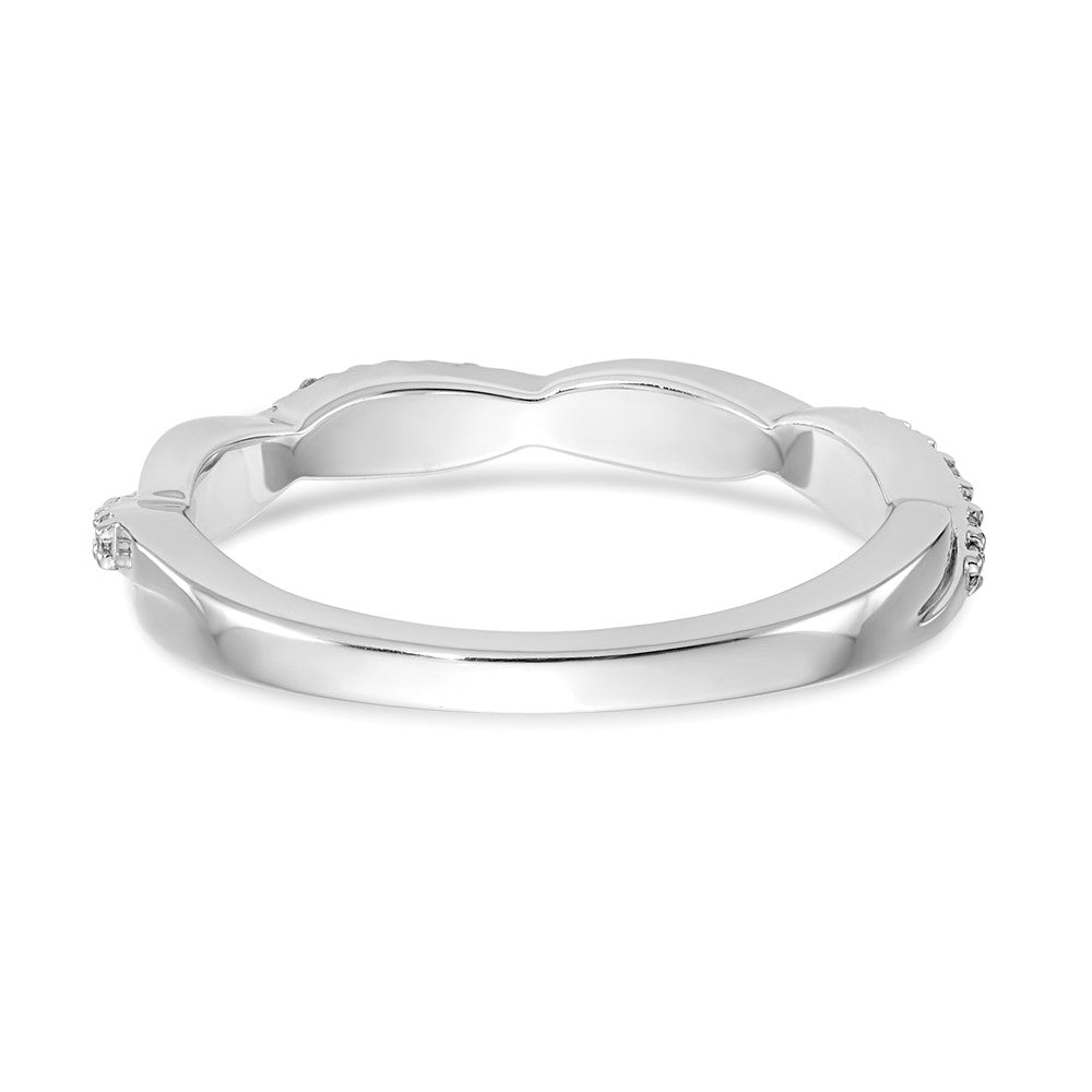14K White Gold Real Diamond Band