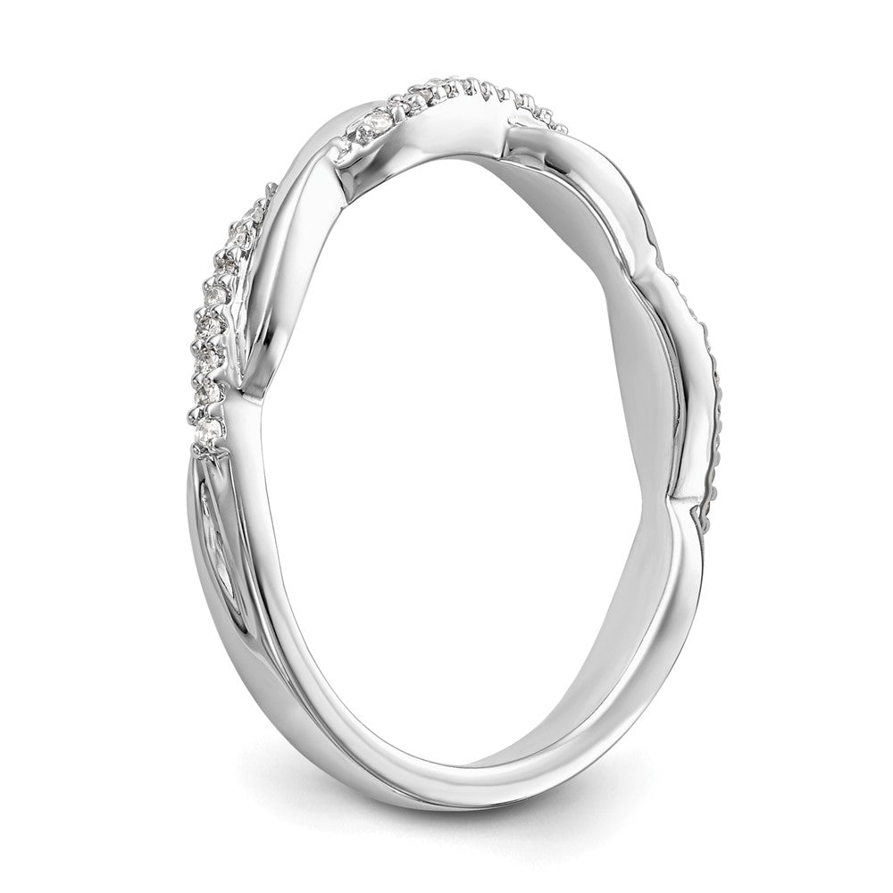 14K White Gold Real Diamond Band