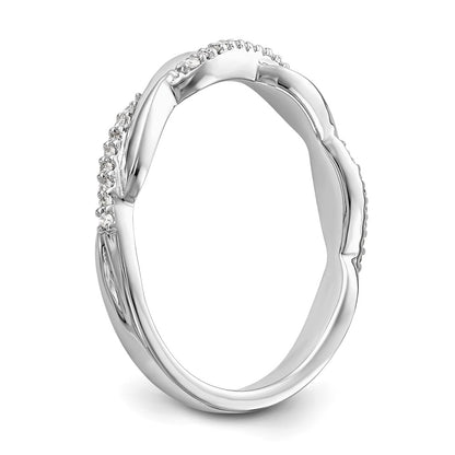 14K White Gold Real Diamond Band