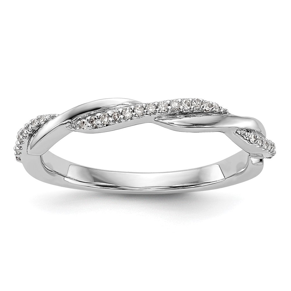 14K White Gold Real Diamond Band