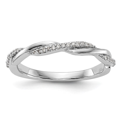 14K White Gold Real Diamond Band