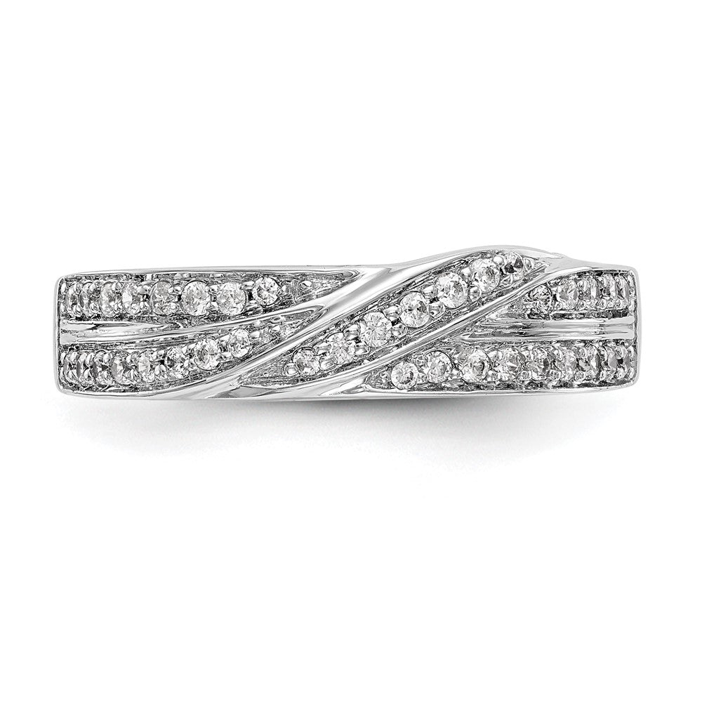 0.25ct. CZ Solid Real 14K White Gold Wedding Band Ring