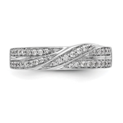0.25ct. CZ Solid Real 14K White Gold Wedding Band Ring