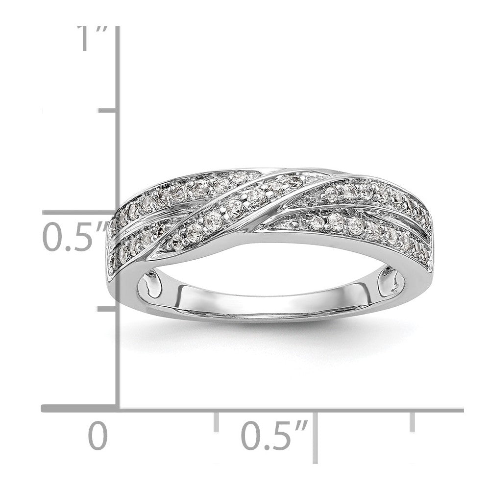 0.25ct. CZ Solid Real 14K White Gold Wedding Band Ring
