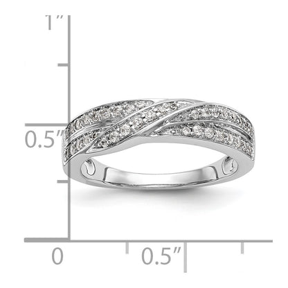 0.25ct. CZ Solid Real 14K White Gold Wedding Band Ring