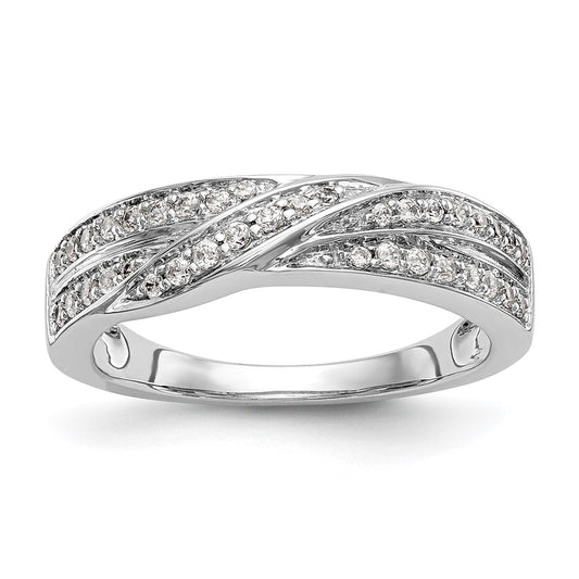 0.25ct. CZ Solid Real 14K White Gold Wedding Band Ring