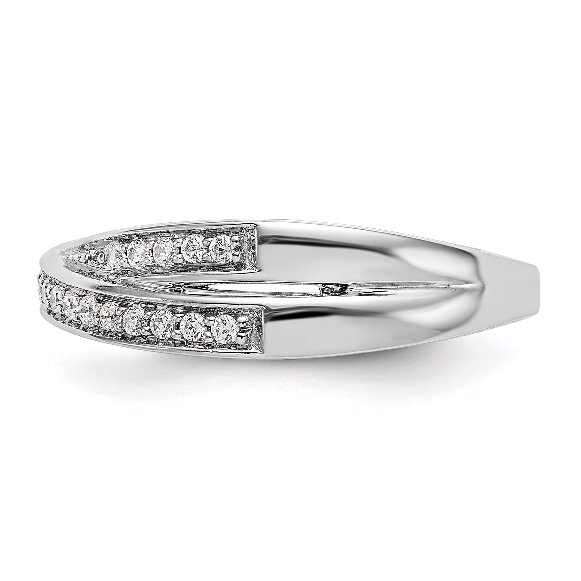 0.25ct. CZ Solid Real 14K White Gold Wedding Band Ring