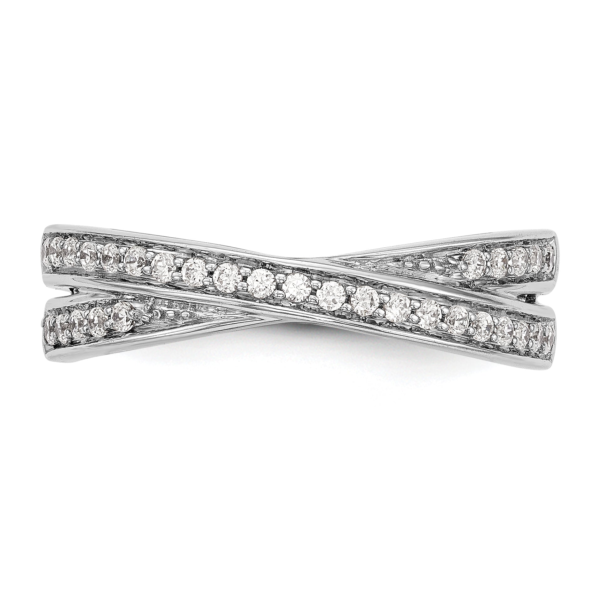 0.25ct. CZ Solid Real 14K White Gold Wedding Band Ring