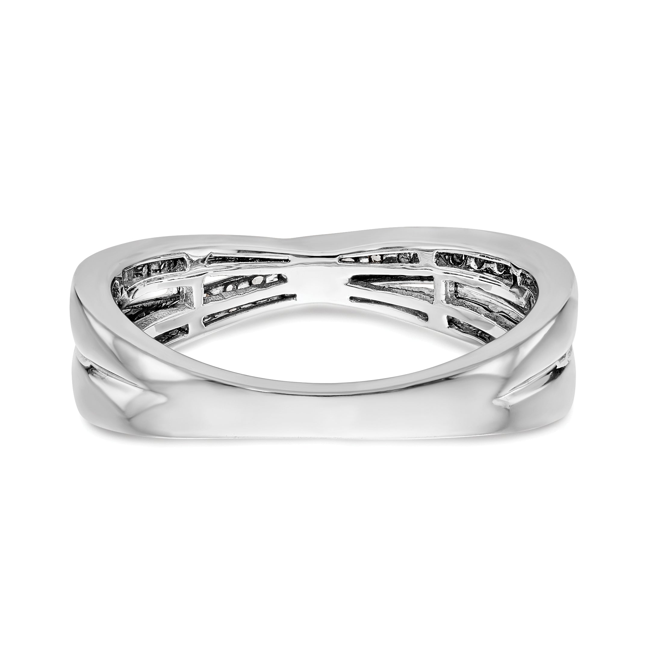 0.25ct. CZ Solid Real 14K White Gold Wedding Band Ring