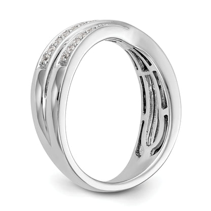 0.25ct. CZ Solid Real 14K White Gold Wedding Band Ring