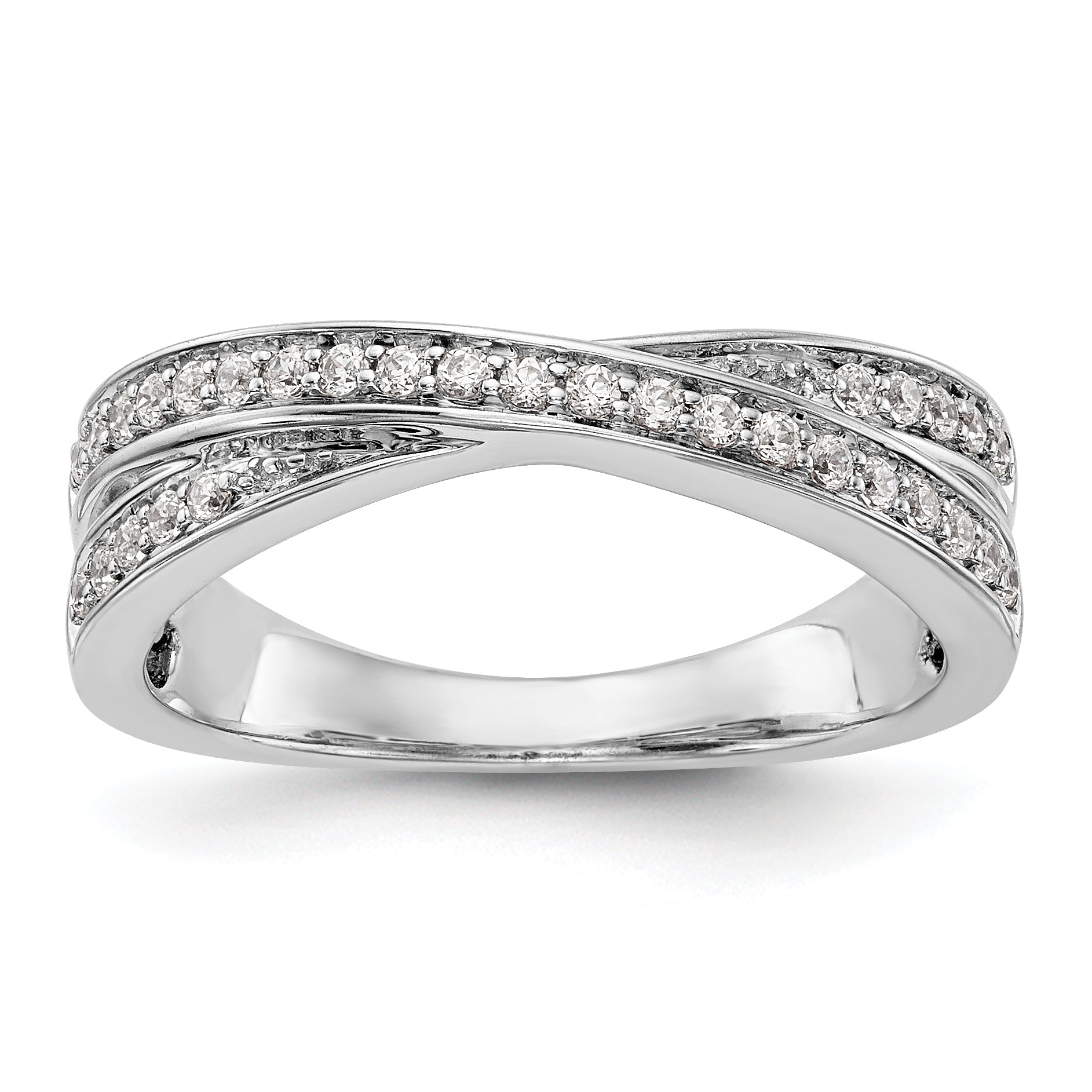0.25ct. CZ Solid Real 14K White Gold Wedding Band Ring
