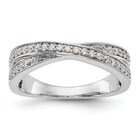 0.25ct. CZ Solid Real 14K White Gold Wedding Band Ring