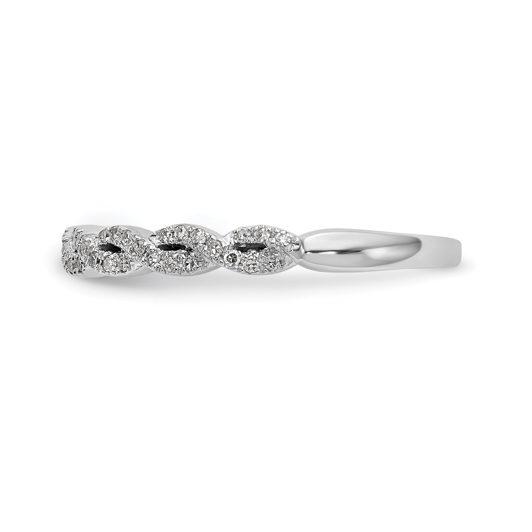 0.16ct. CZ Solid Real 14K White Gold Wedding Band Ring