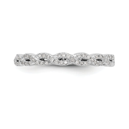 0.16ct. CZ Solid Real 14K White Gold Wedding Band Ring