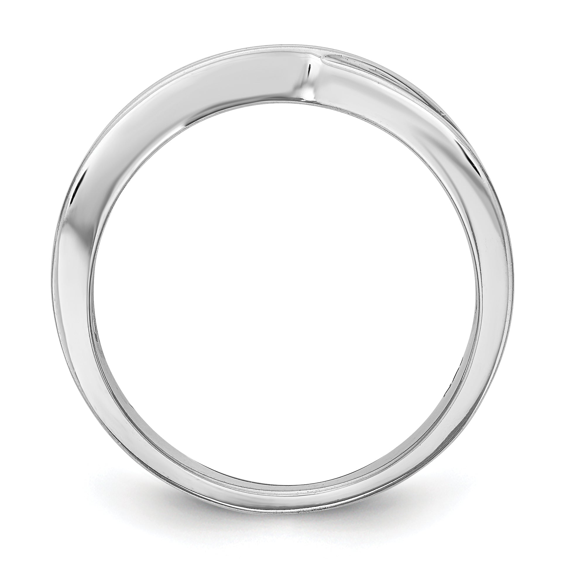 0.19ct. CZ Solid Real 14K White Gold Wedding Band Ring