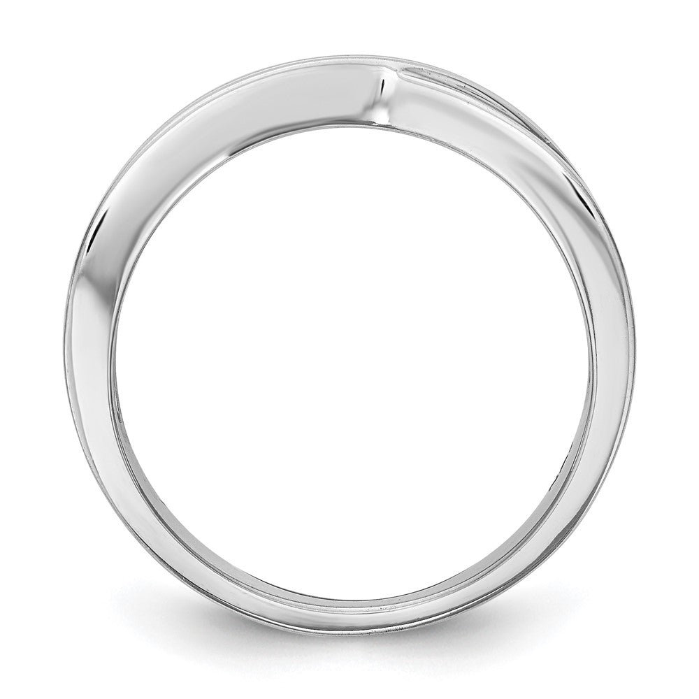 14K White Gold Real Diamond Band