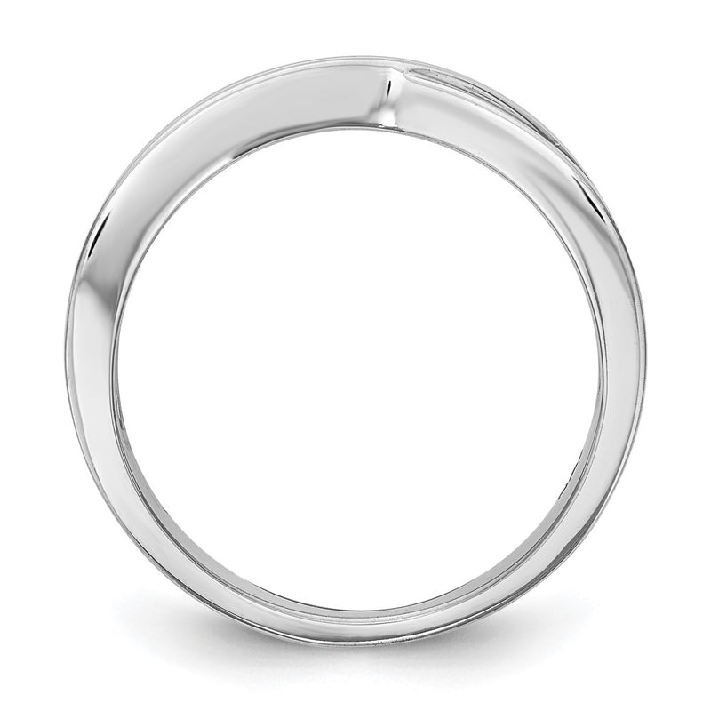 14K White Gold Real Diamond Band