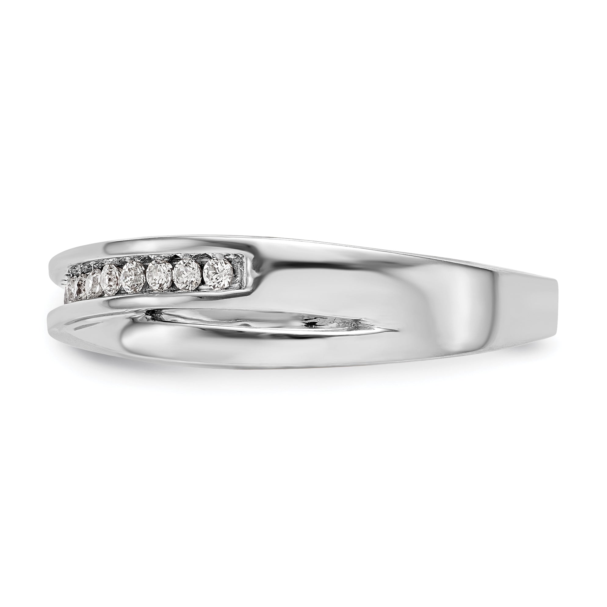0.19ct. CZ Solid Real 14K White Gold Wedding Band Ring