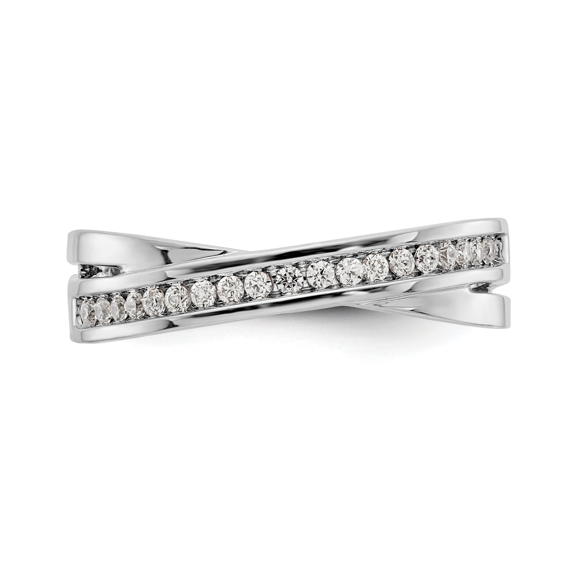 0.19ct. CZ Solid Real 14K White Gold Wedding Band Ring