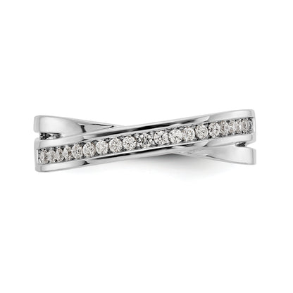 0.19ct. CZ Solid Real 14K White Gold Wedding Band Ring