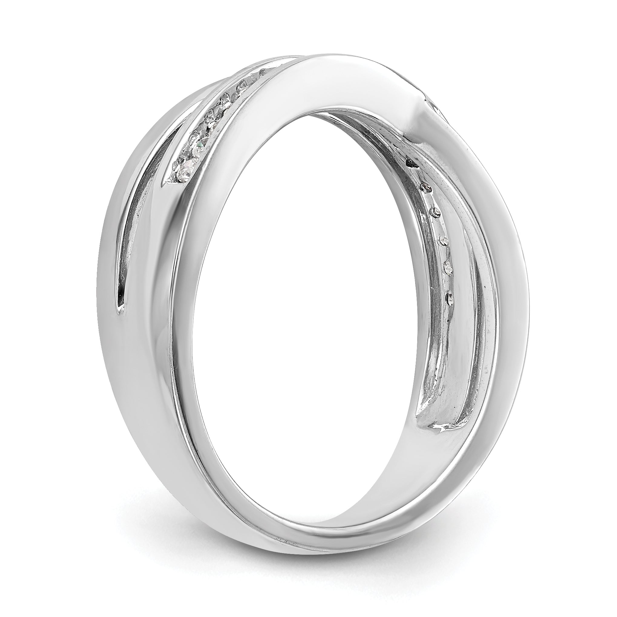 0.19ct. CZ Solid Real 14K White Gold Wedding Band Ring