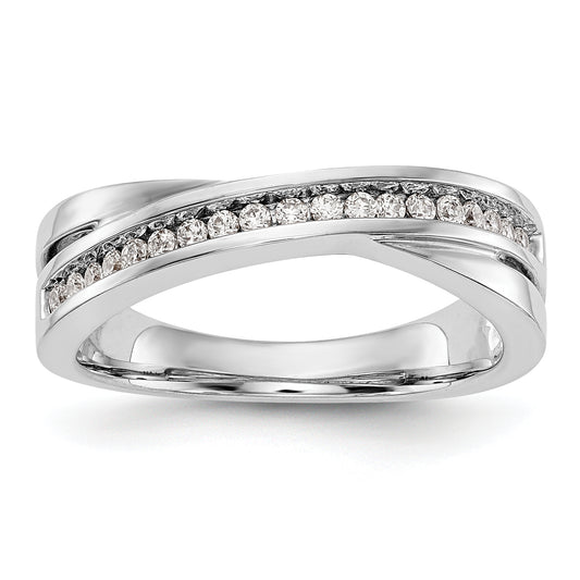 0.19ct. CZ Solid Real 14K White Gold Wedding Band Ring