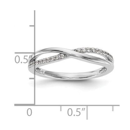14K White Gold Real Diamond Band