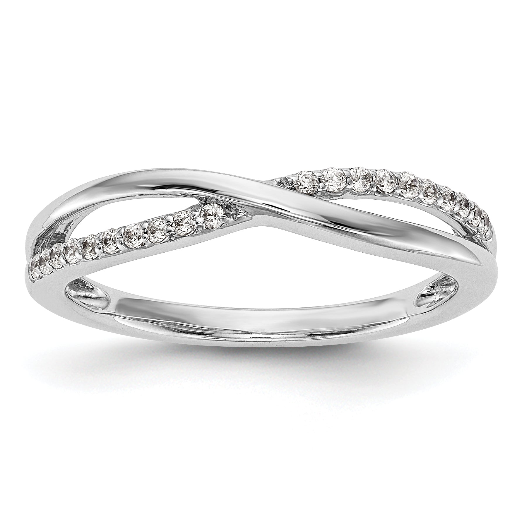 0.11ct. CZ Solid Real 14K White Gold Wedding Band Ring