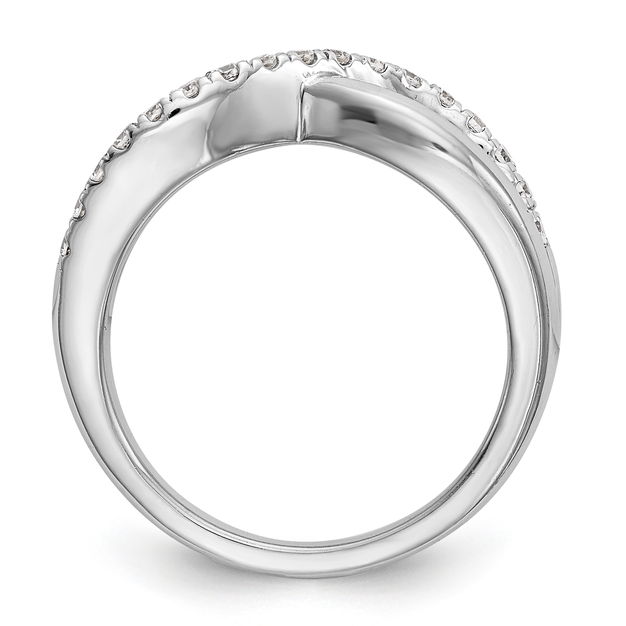 0.21ct. CZ Solid Real 14K White Gold Wedding Band Ring
