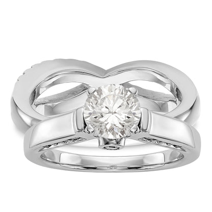 0.21ct. CZ Solid Real 14K White Gold Wedding Band Ring