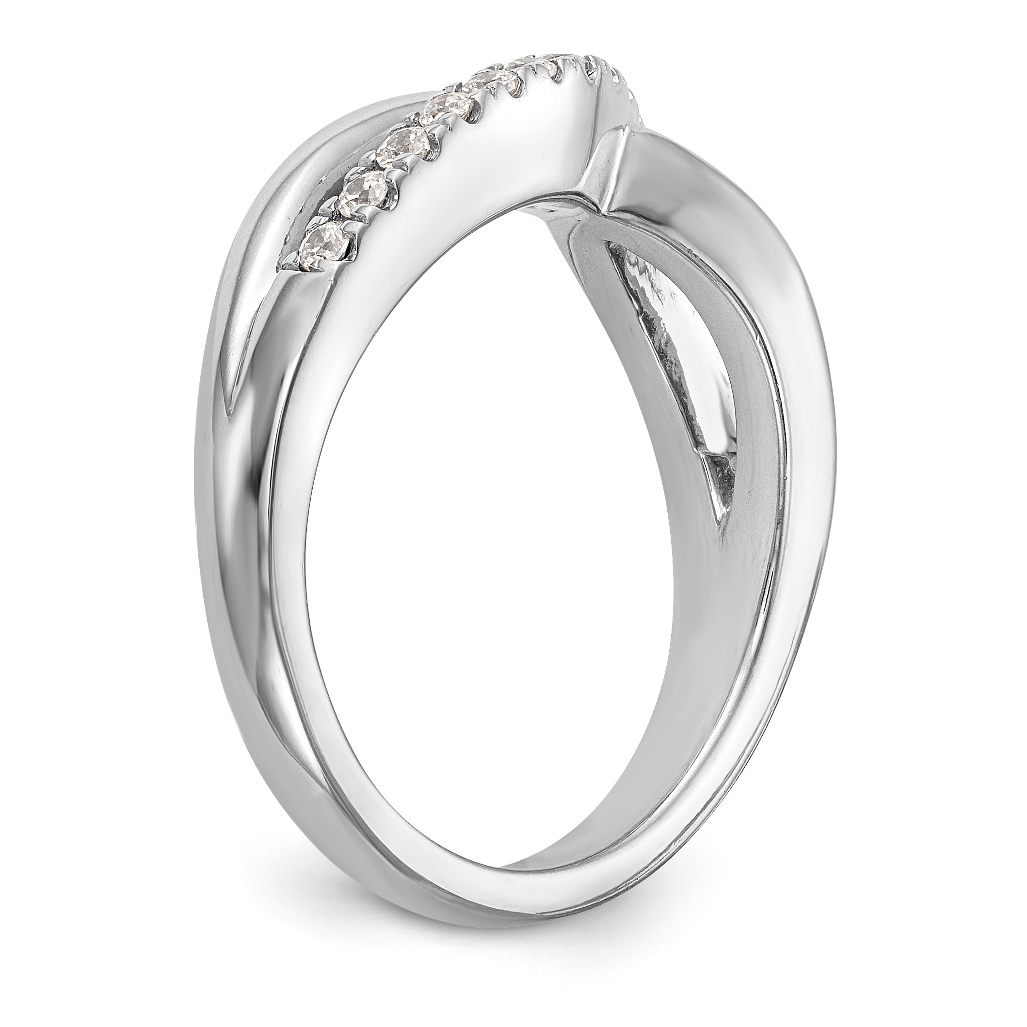 0.21ct. CZ Solid Real 14K White Gold Wedding Band Ring