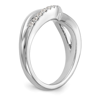 0.21ct. CZ Solid Real 14K White Gold Wedding Band Ring