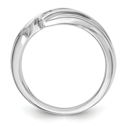 0.33ct. CZ Solid Real 14K White Gold 3-Stone Wedding Band Ring