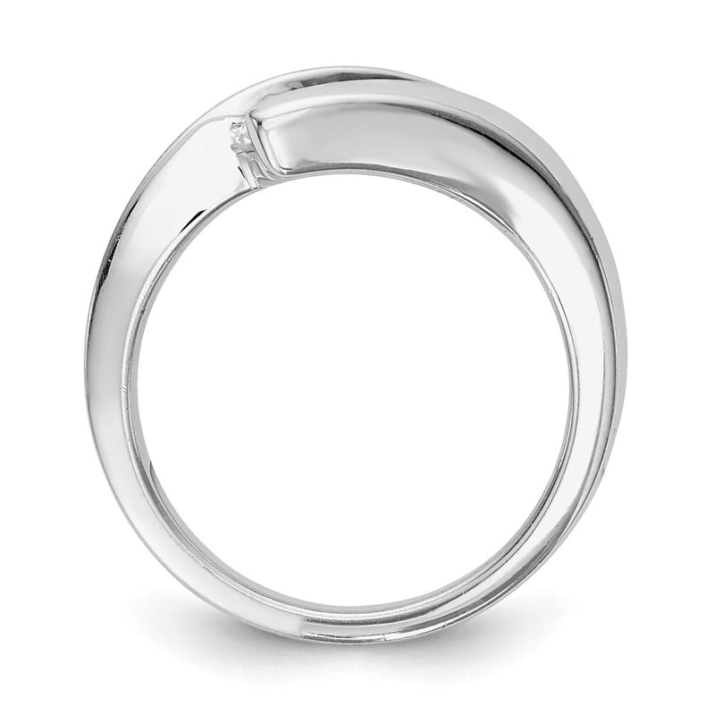 14K White Gold 3-Stone Real Diamond Band
