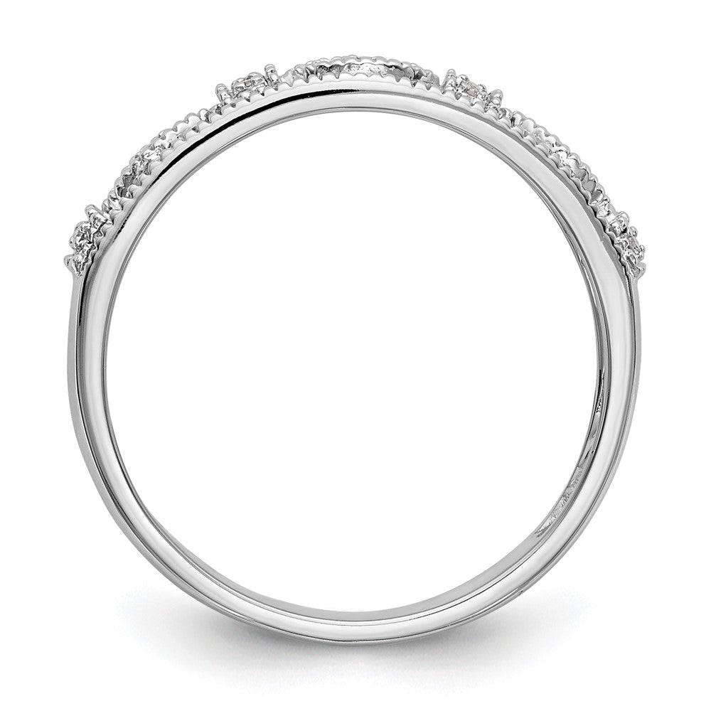 14K White Gold Real Diamond Band