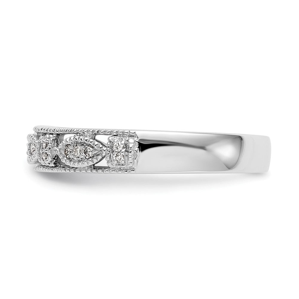 14K White Gold Real Diamond Band