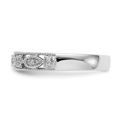 14K White Gold Real Diamond Band