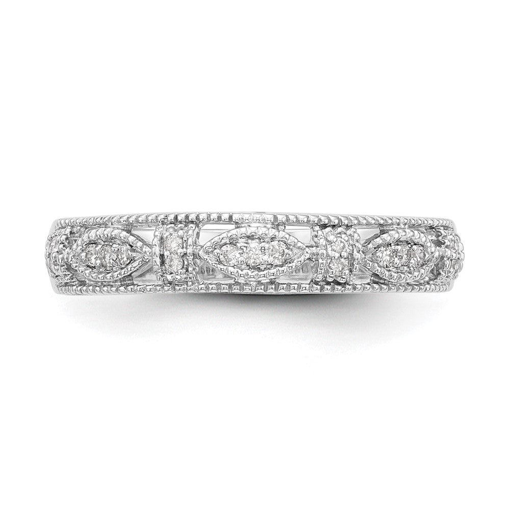 14K White Gold Real Diamond Band