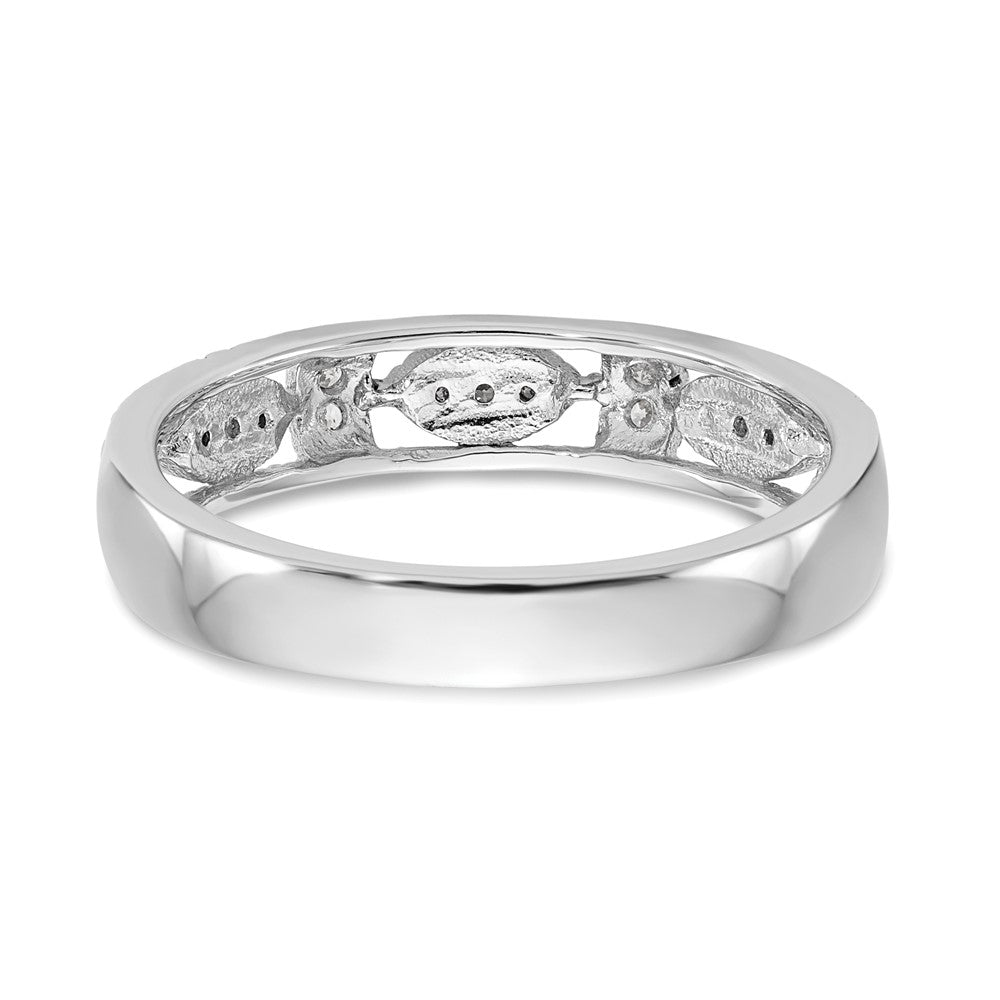14K White Gold Real Diamond Band