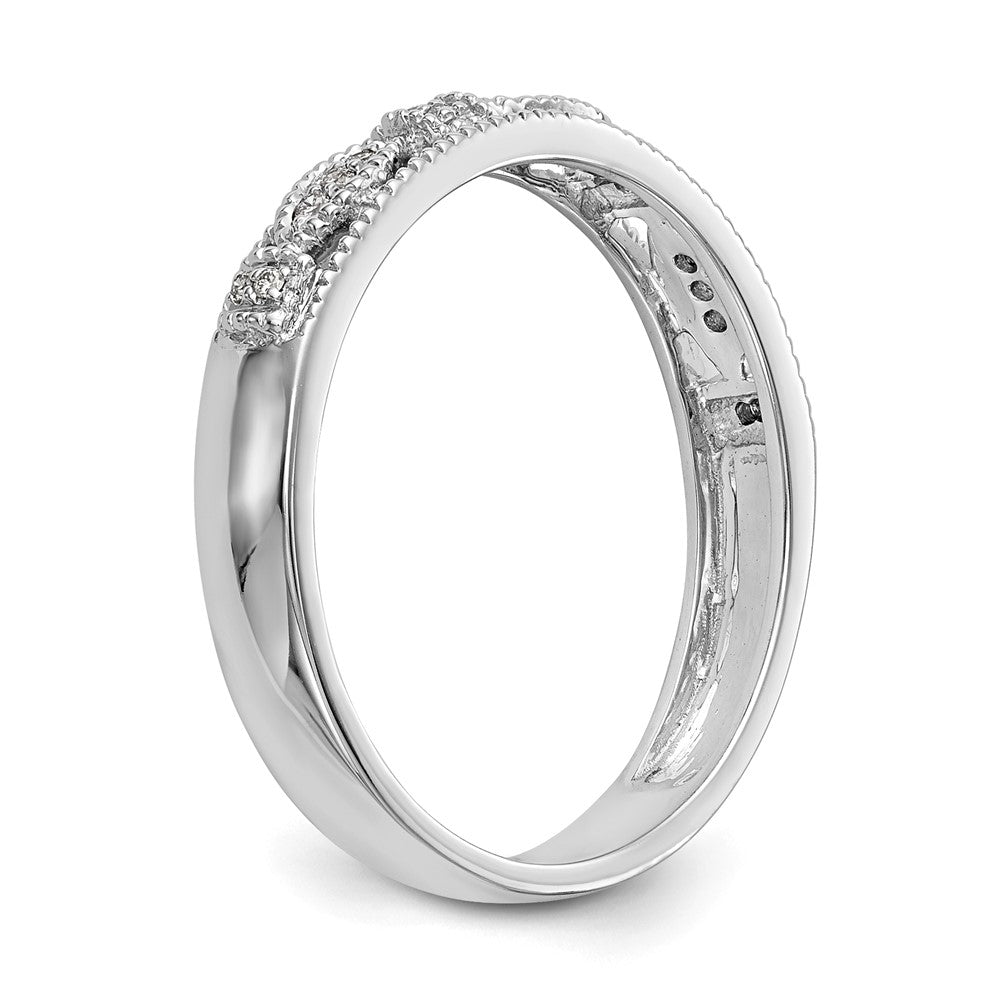 14K White Gold Real Diamond Band