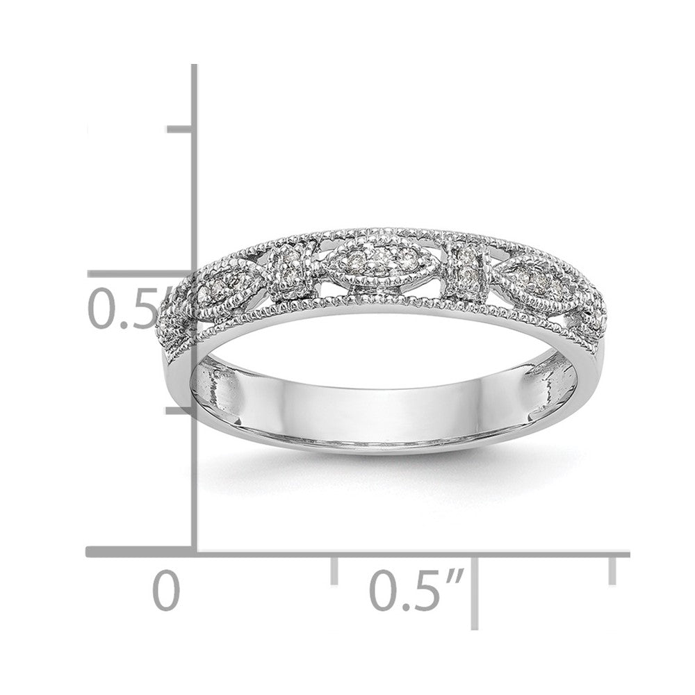 14K White Gold Real Diamond Band