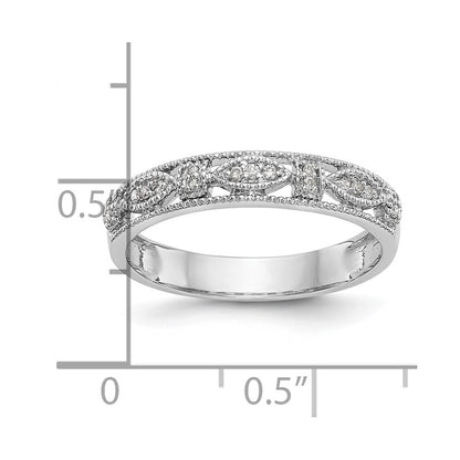 14K White Gold Real Diamond Band