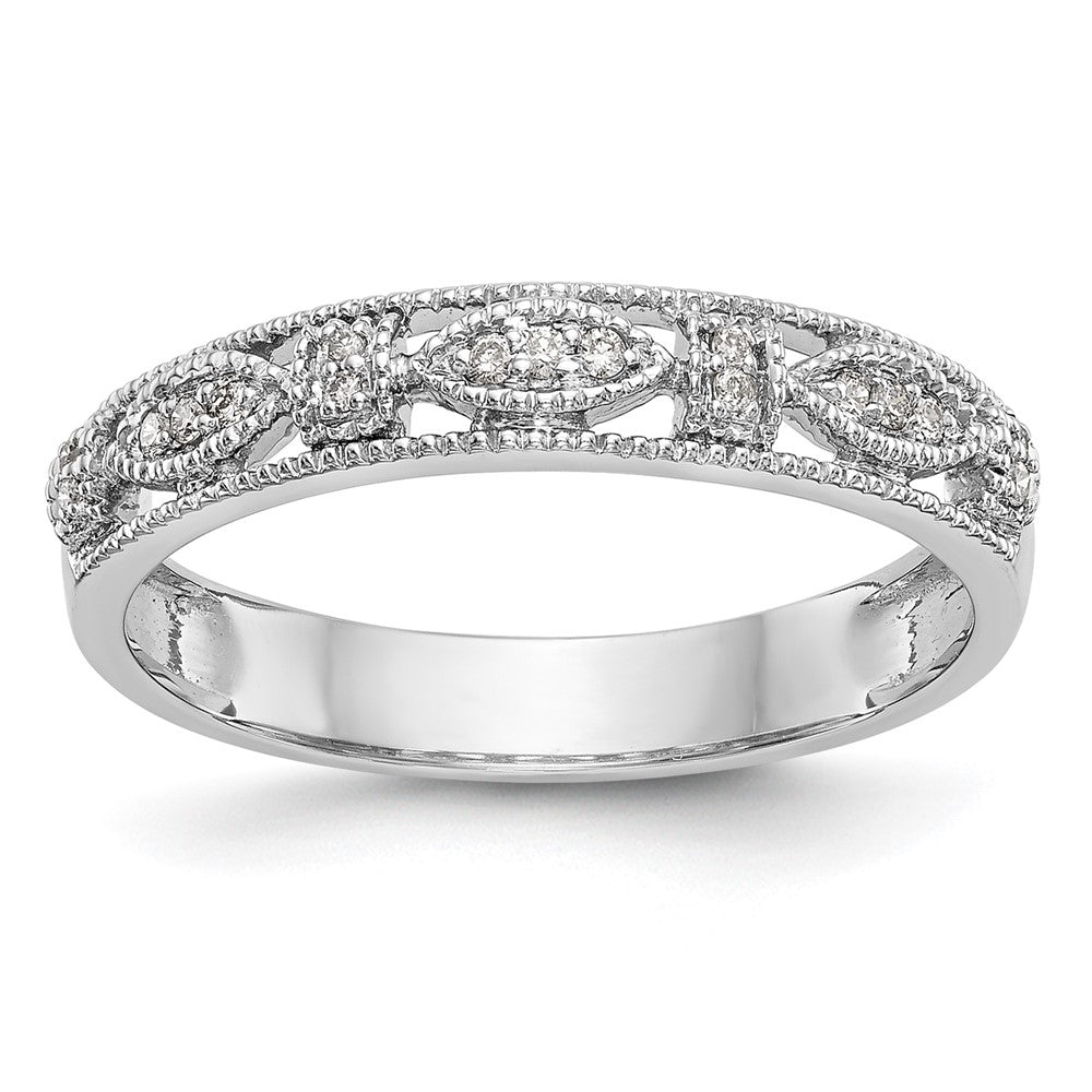 14K White Gold Real Diamond Band