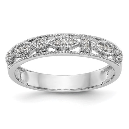 14K White Gold Real Diamond Band