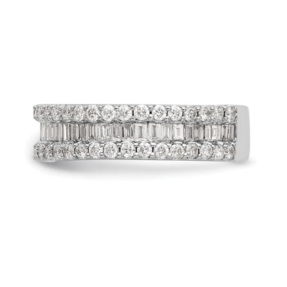 14K White Gold Real Diamond Band