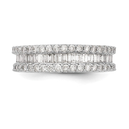 14K White Gold Real Diamond Band