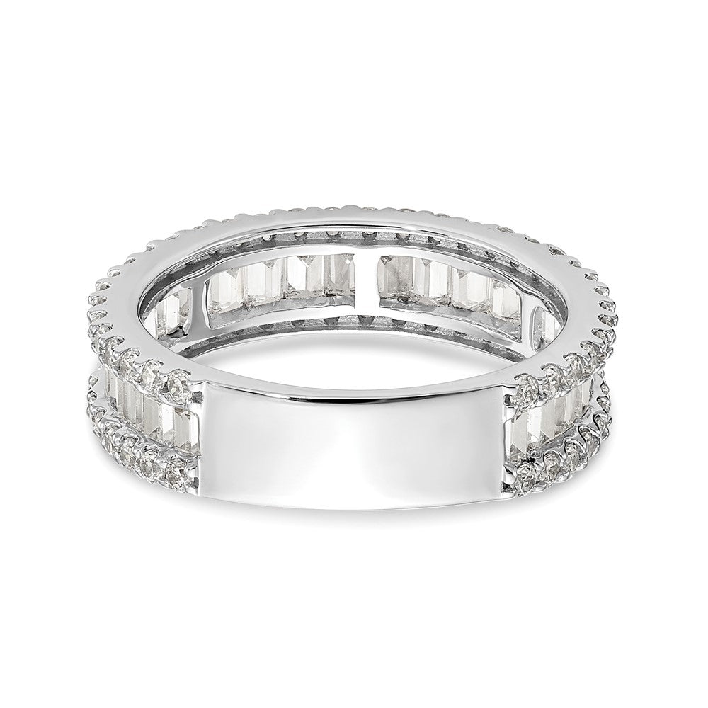 14K White Gold Real Diamond Band