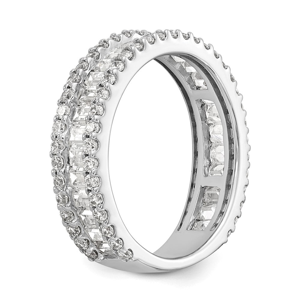 14K White Gold Real Diamond Band