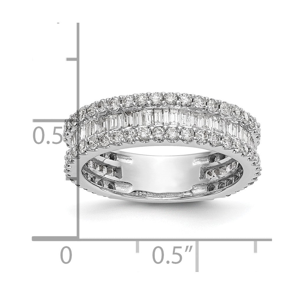 14K White Gold Real Diamond Band