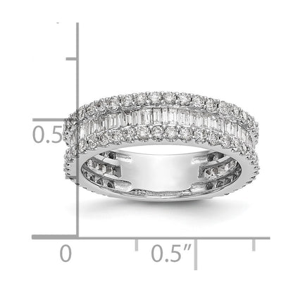 14K White Gold Real Diamond Band